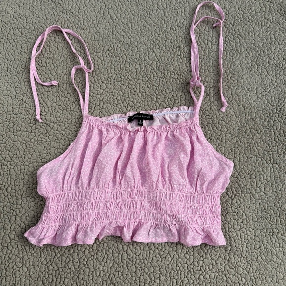 Kendall and Kylie Pink Floral Crop Top - Picture 1 of 3